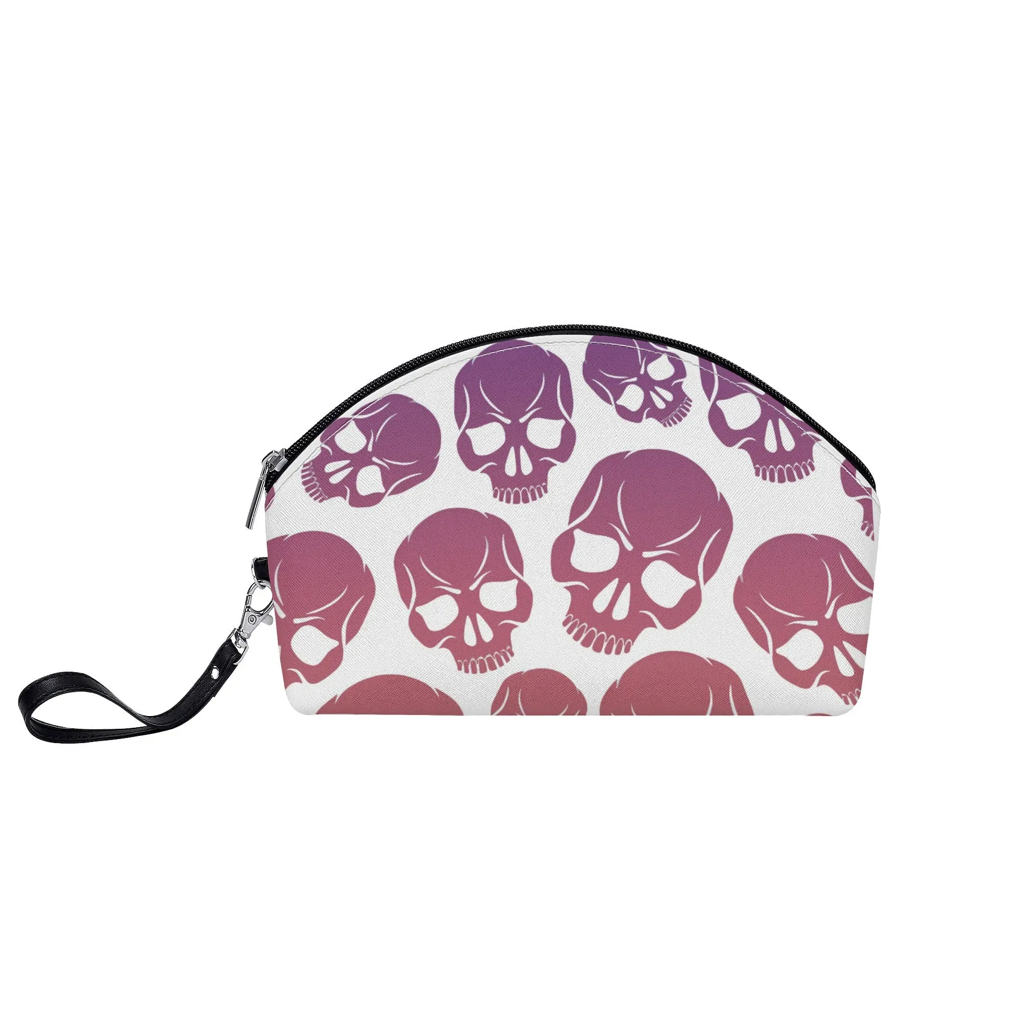 Skull Pattern Curved Make Up Bag