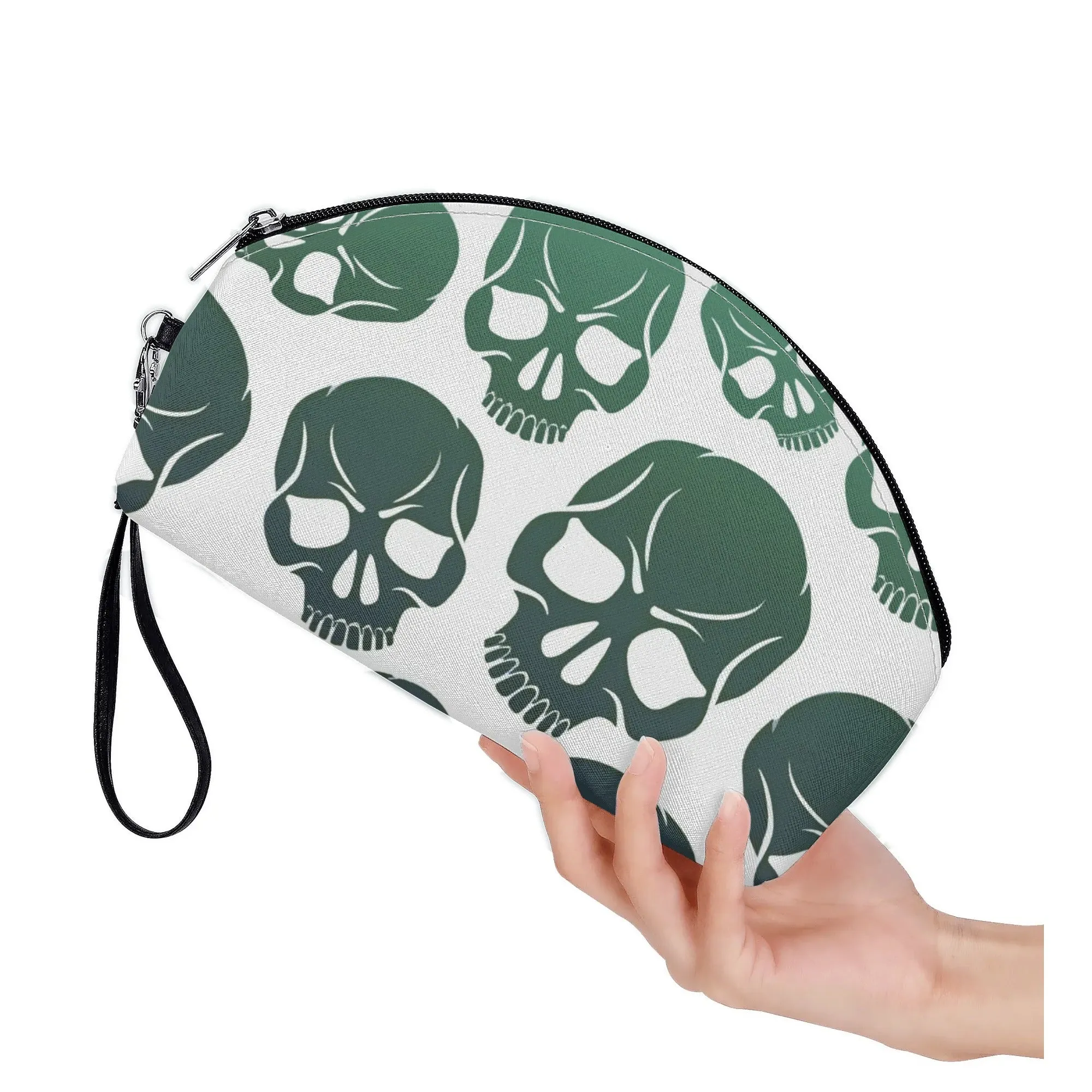 Skull Pattern Curved Make Up Bag