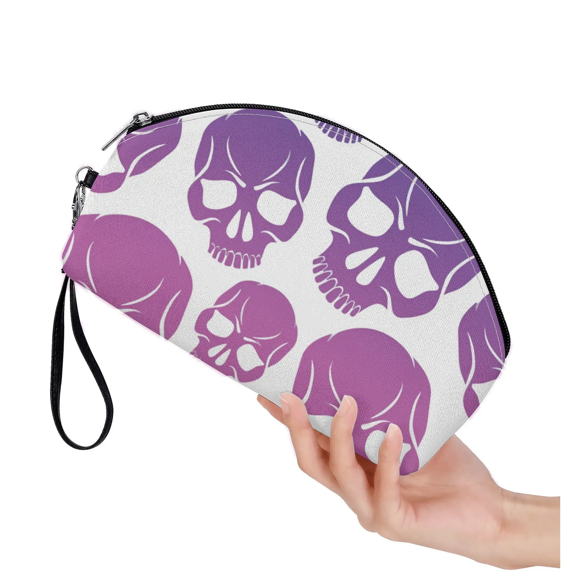 Skull Pattern Curved Make Up Bag