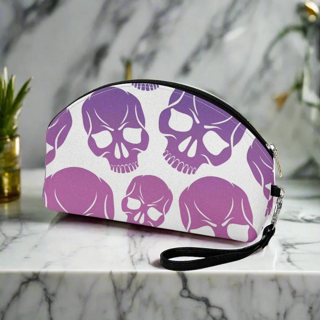 Skull Pattern Curved Make Up Bag
