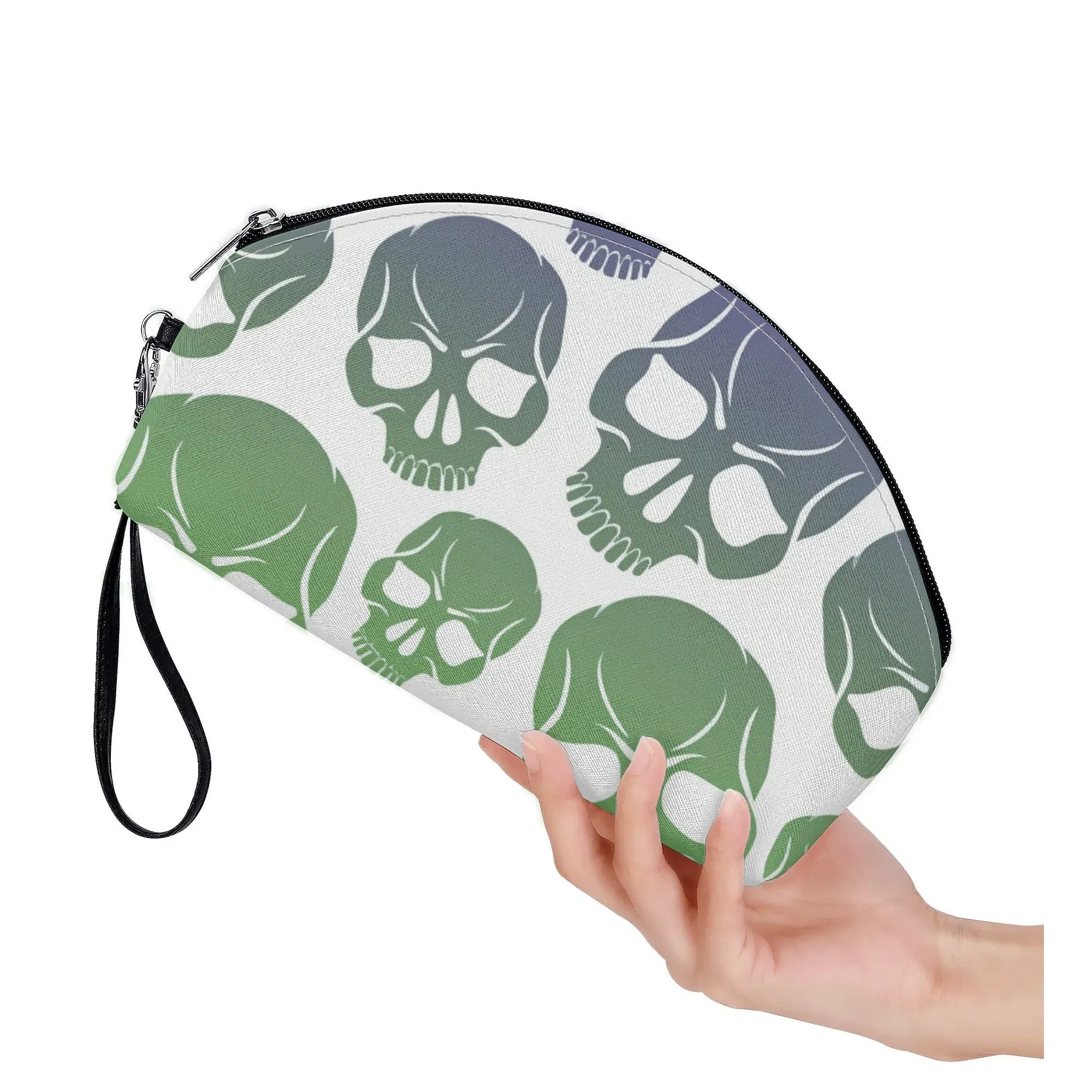 Skull Pattern Curved Make Up Bag