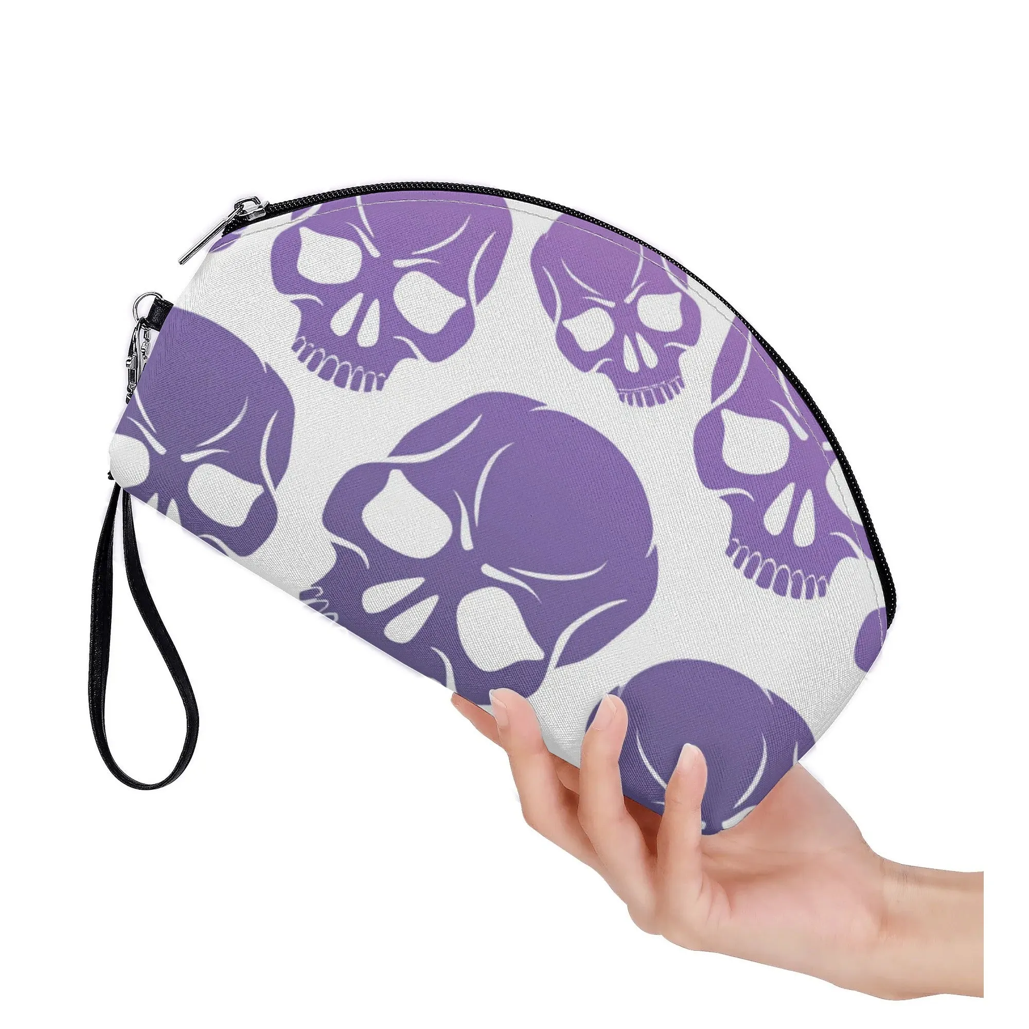 Skull Pattern Curved Make Up Bag