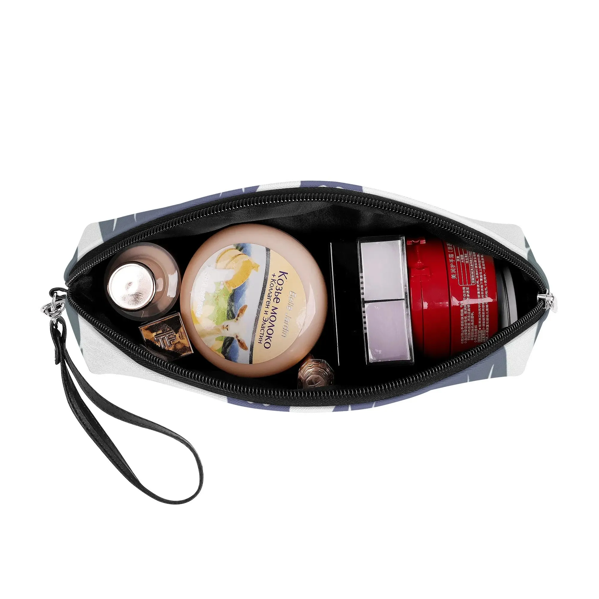 Skull Pattern Curved Make Up Bag