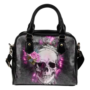 Skull Wearing Crown Shoulder Handbag