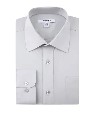 Slim Fit Cotton Convertible Cuff Dress Shirt Gray S-S100