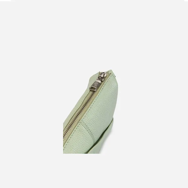 SLIM LADIES LEATHER CROSSBODY, SAGE GREEN