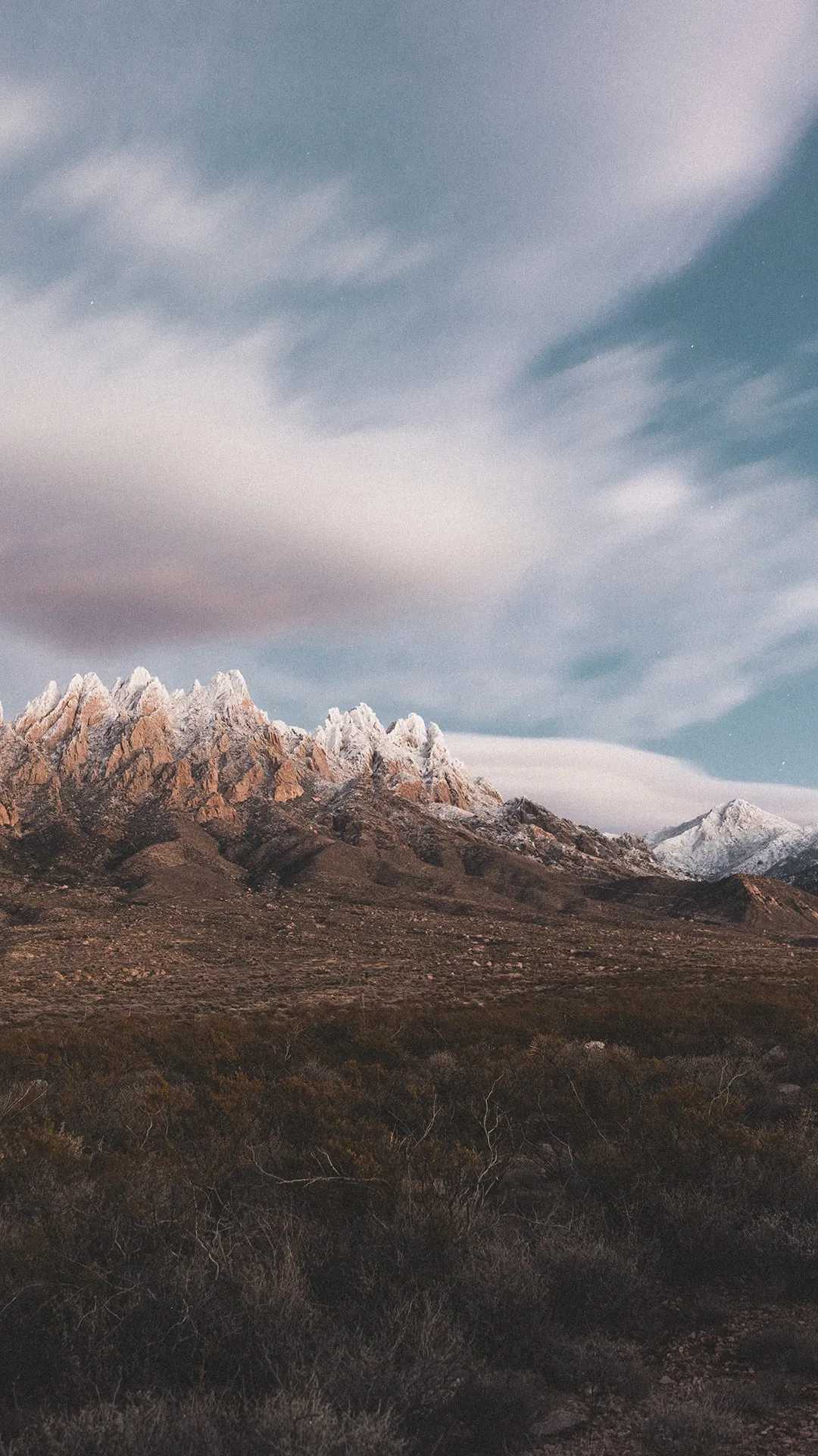Snowy Peaks of the Organ Mountains Phone Wallpapers
