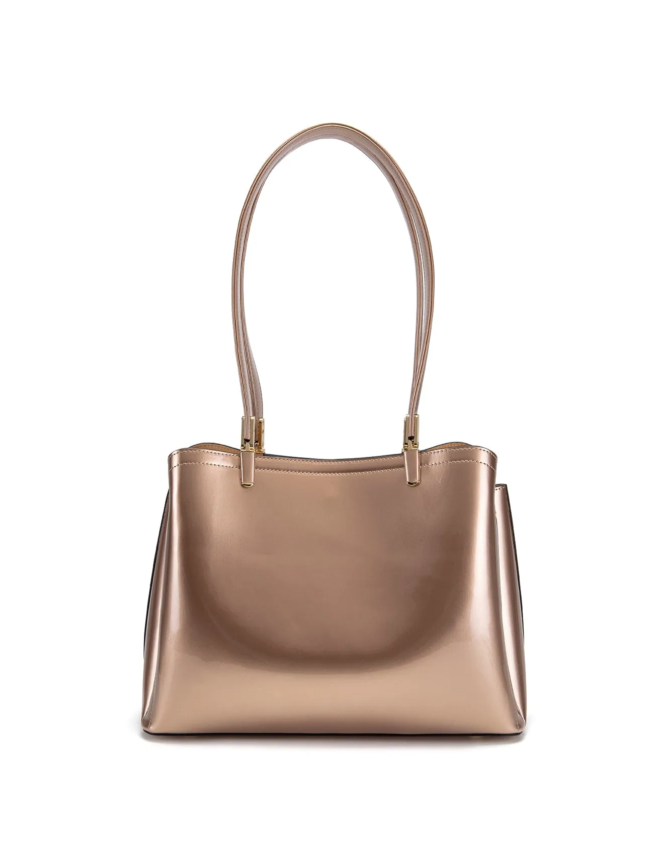SOFIA VEGAN PATENT TRIPLE COMPARTMENT BAG- XB-2414-RGLD-SALE