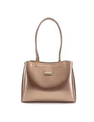 SOFIA VEGAN PATENT TRIPLE COMPARTMENT BAG- XB-2414-RGLD-SALE