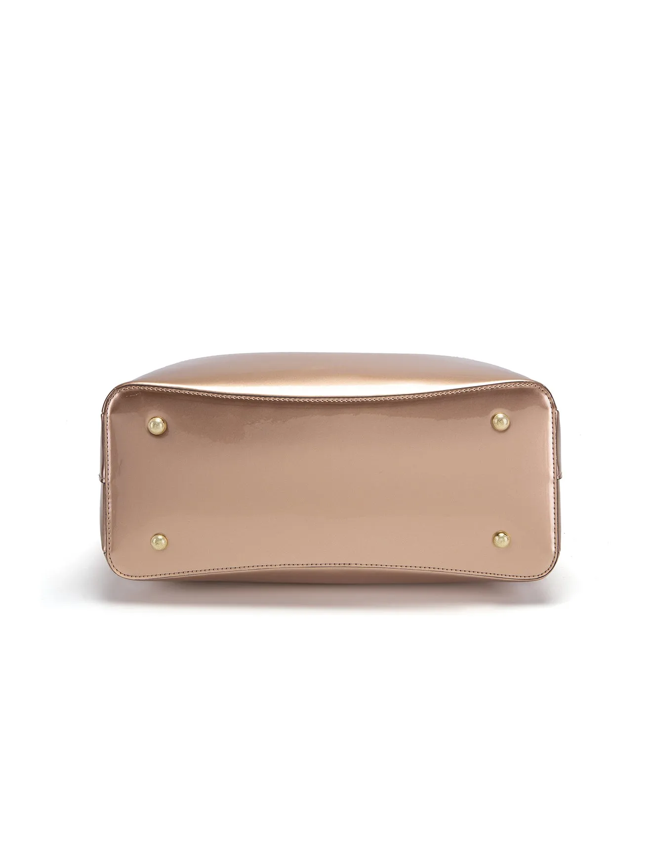 SOFIA VEGAN PATENT TRIPLE COMPARTMENT BAG- XB-2414-RGLD-SALE