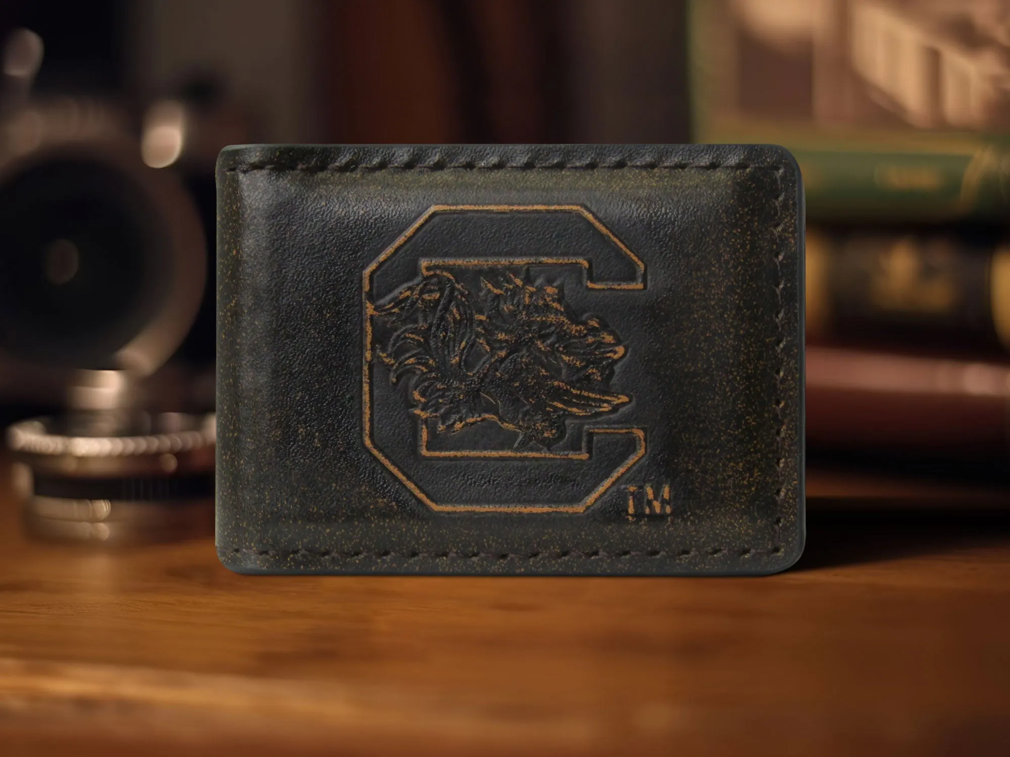 South Carolina Gamecocks Burnished Leather Money Clip