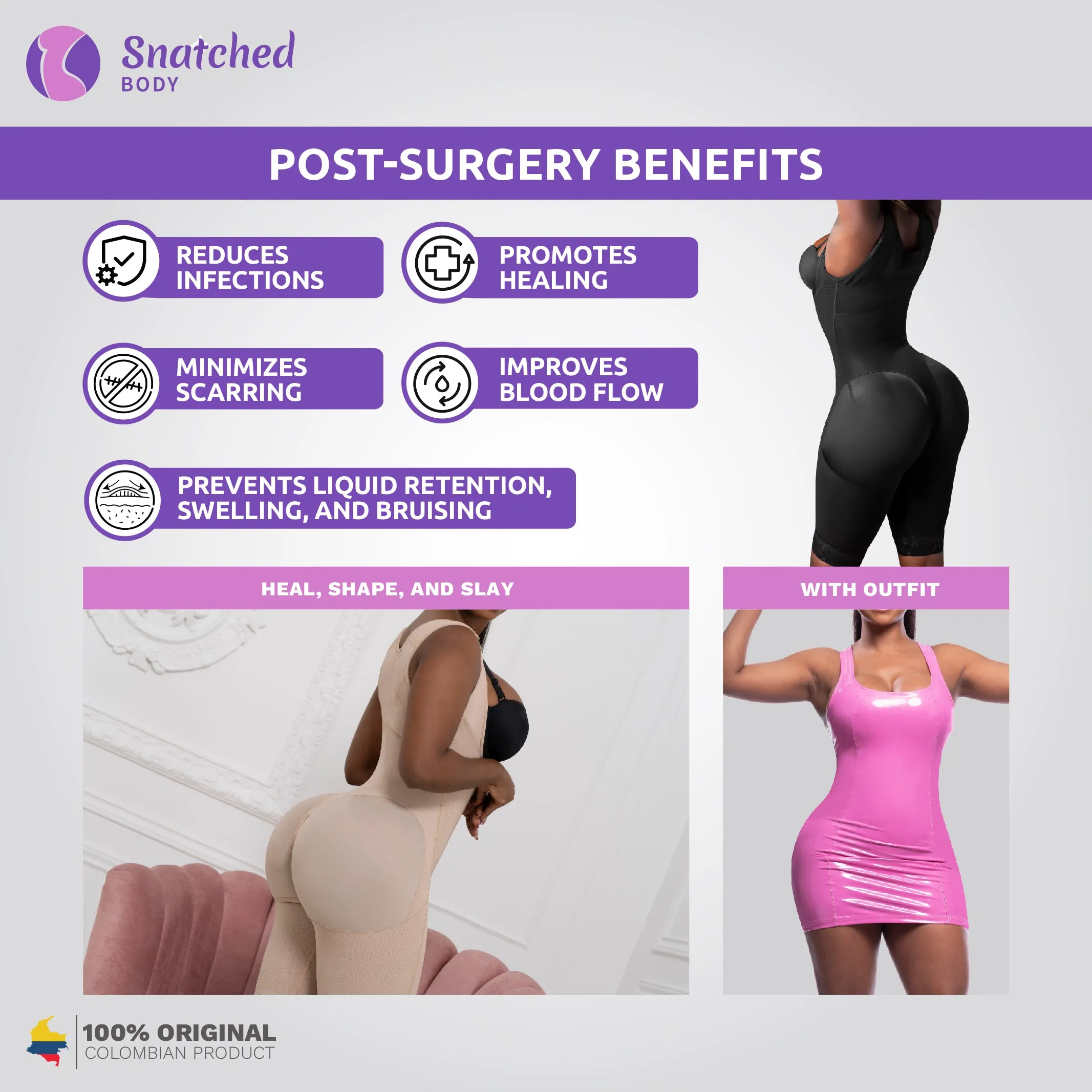 Stage 1 Faja Colombiana for Wide Hips and Booty | Open Bust