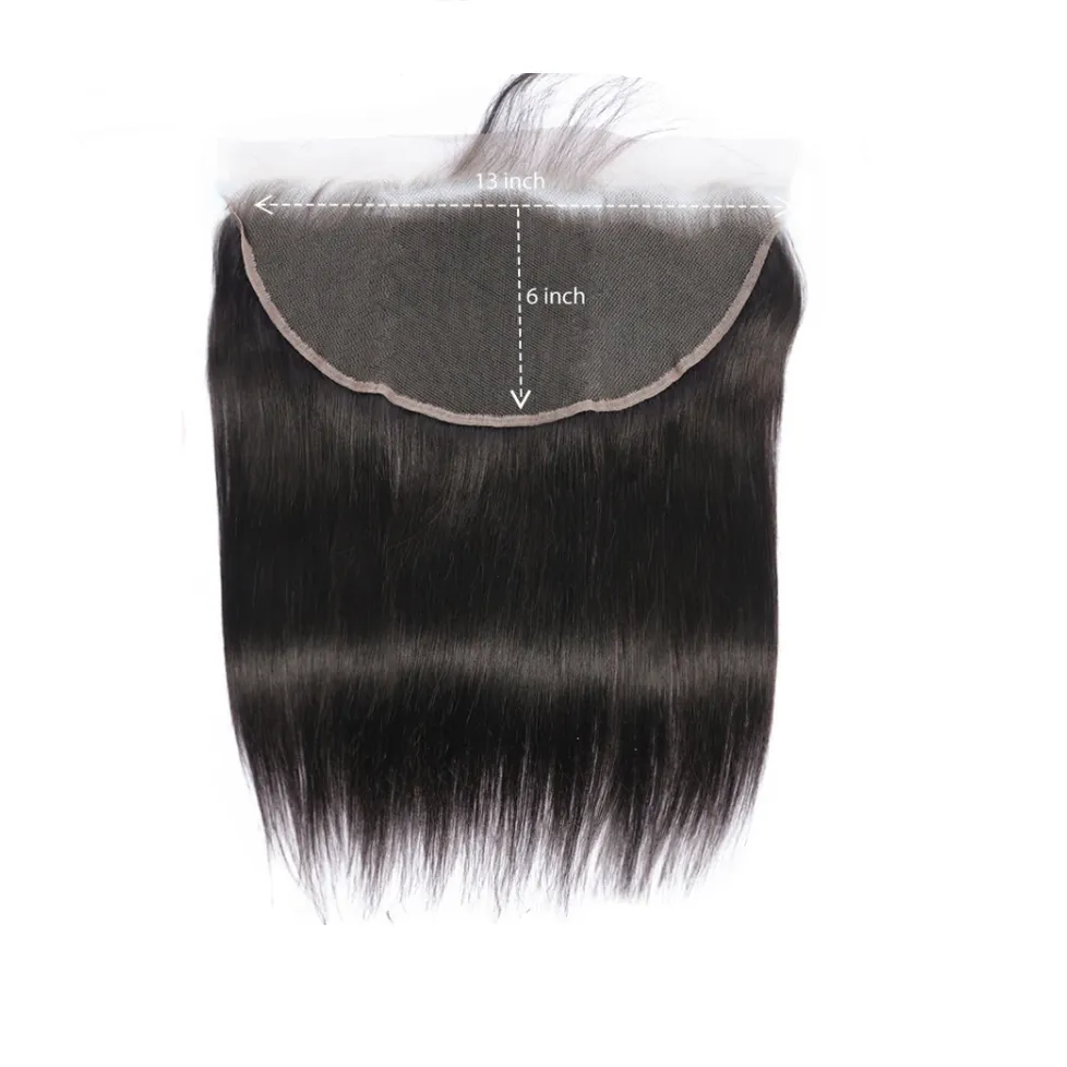 Straight Human Hair Closure 13*6 Lace Frontal Natural Color MYLOCKME