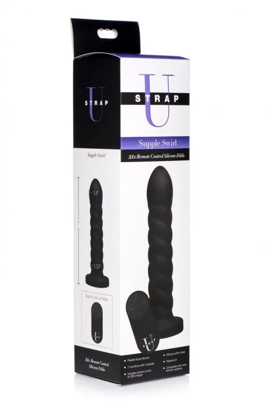 Strap Swirl 21x Remote Control Silicone Dildo