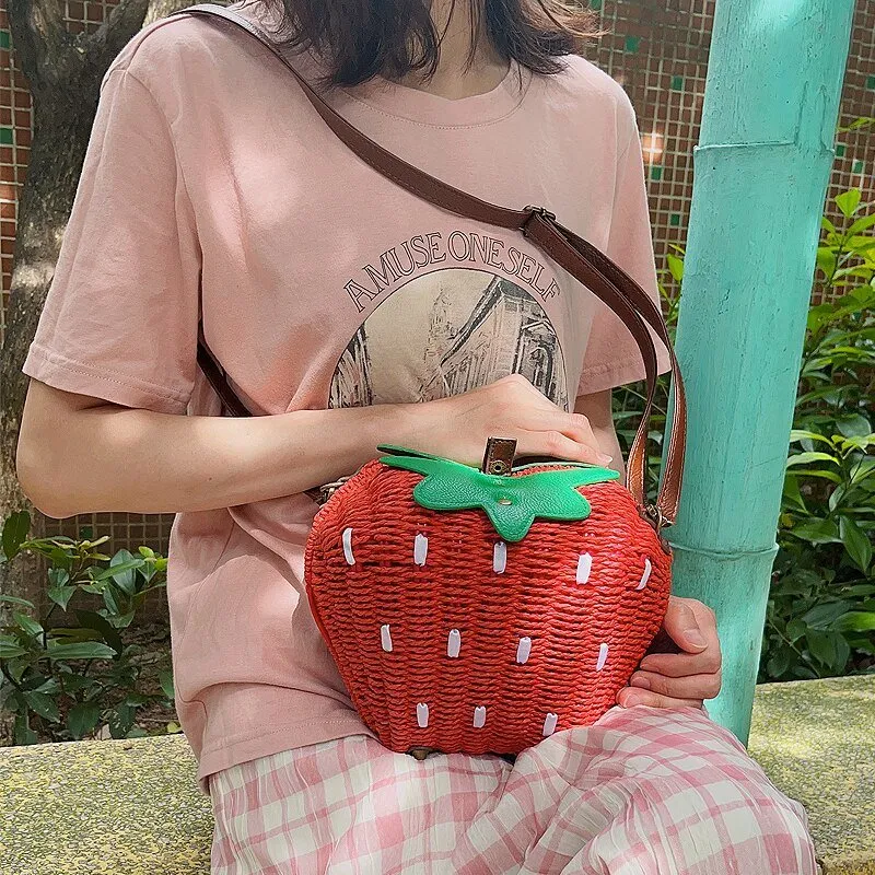 Strawberry Crossbody Bag: Summer Beach Purse
