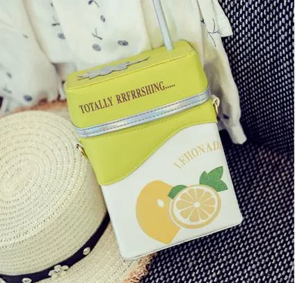 Strawberry Lemon Milk Box Crossbody Bag