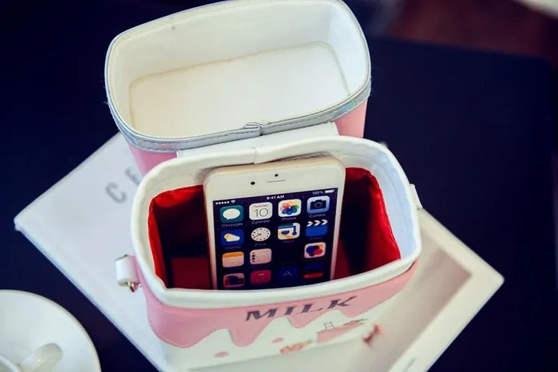 Strawberry Lemon Milk Box Crossbody Bag