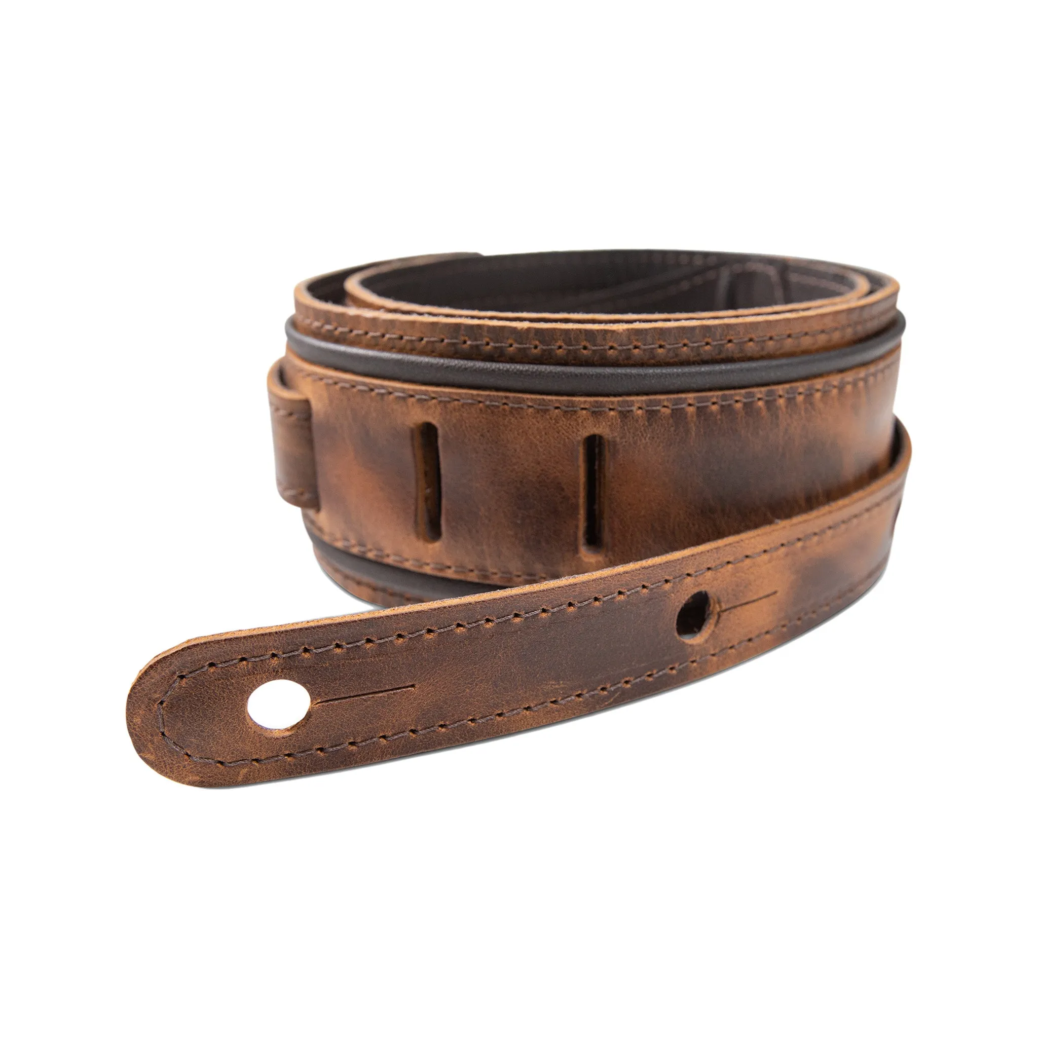 Taylor Fountain 2.5Inch Leather Guitar Strap, Weathered Brown