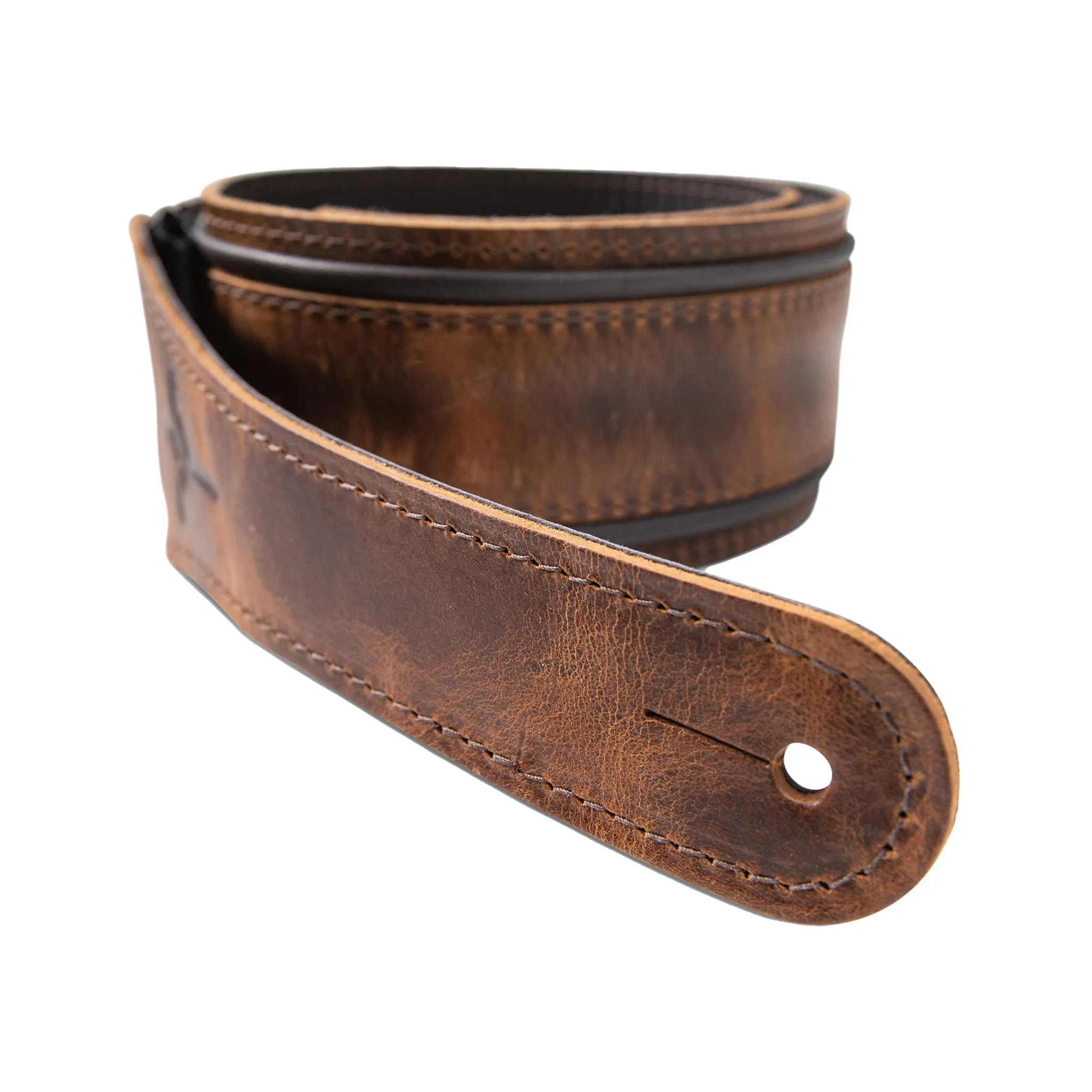 Taylor Fountain 2.5Inch Leather Guitar Strap, Weathered Brown