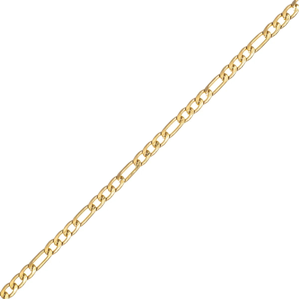 Teräksinen figaro kaulaketju 45cm  5cm (Teräs 316L)