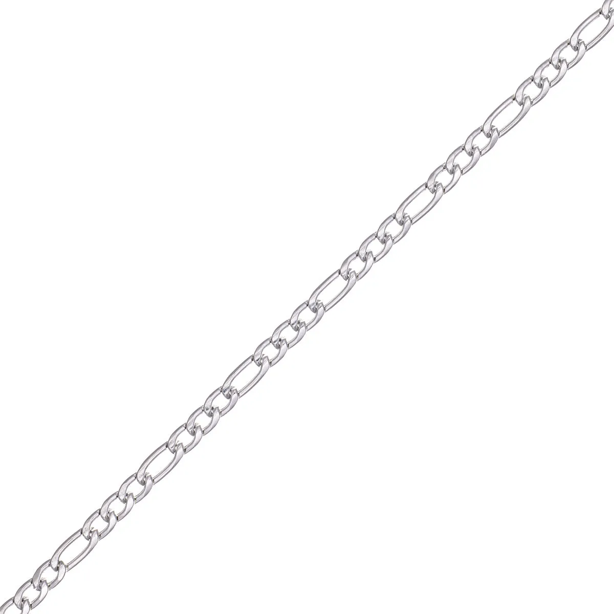 Teräksinen figaro kaulaketju 45cm  5cm (Teräs 316L)