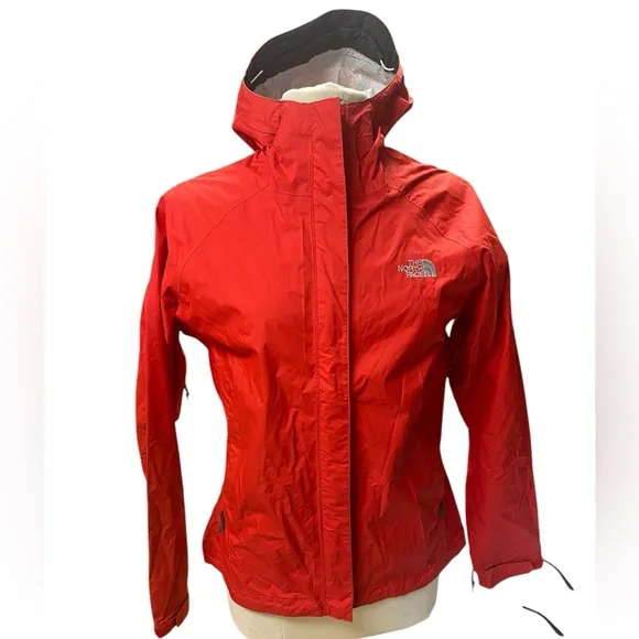 The North Face women’s red zip up with velcro zipper cover waterproof sizemedium