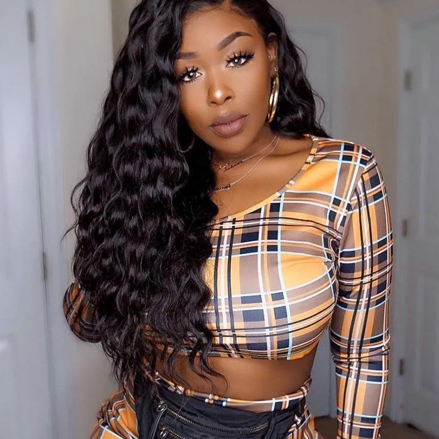 Thick Loose Deep Wave 4x4 Lace Closure Wigs Preplucked Human Hair Skin Melt Lace Wigs with Baby Hair for Women