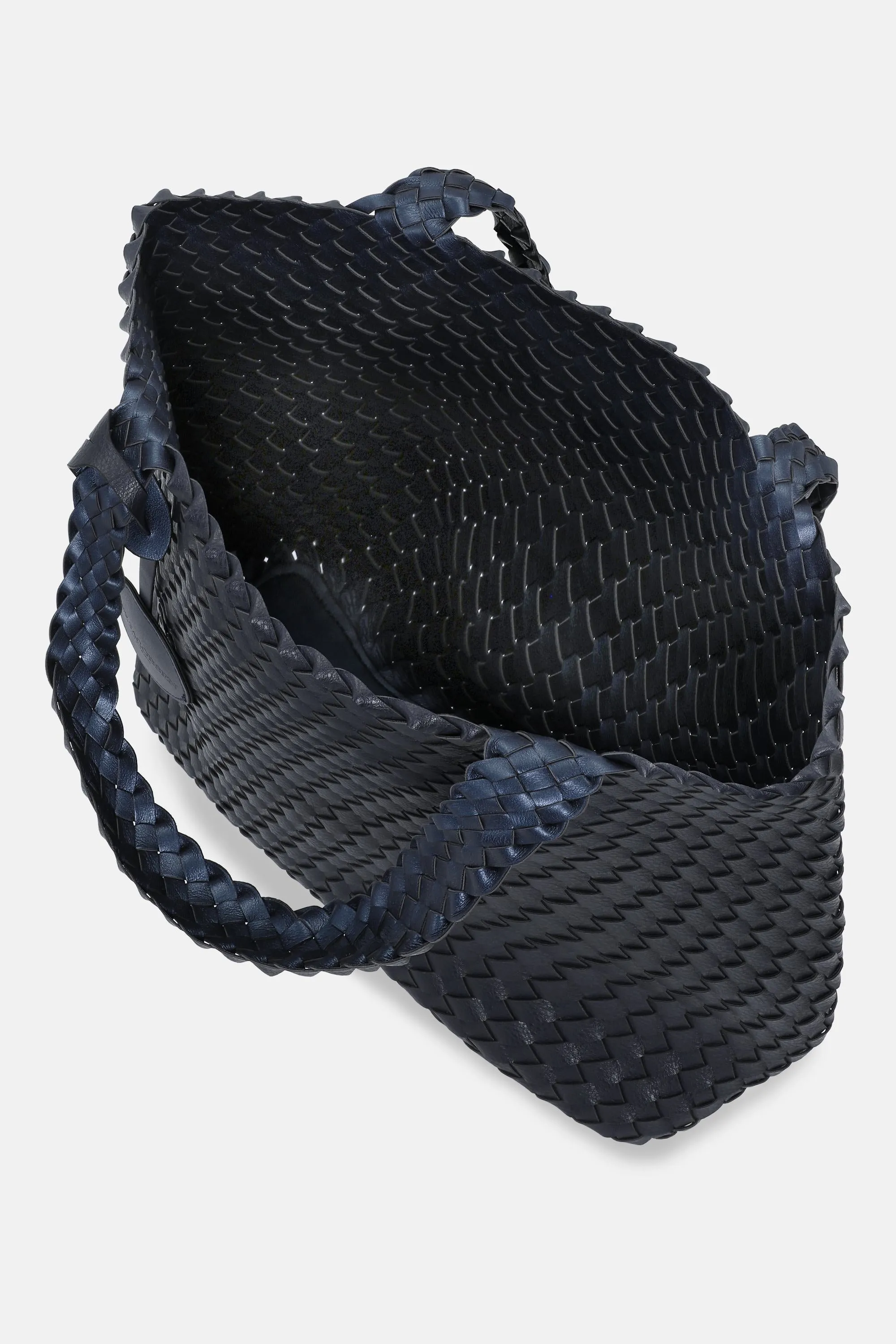 Tote Bag Flätad - Navy Metallic Blue