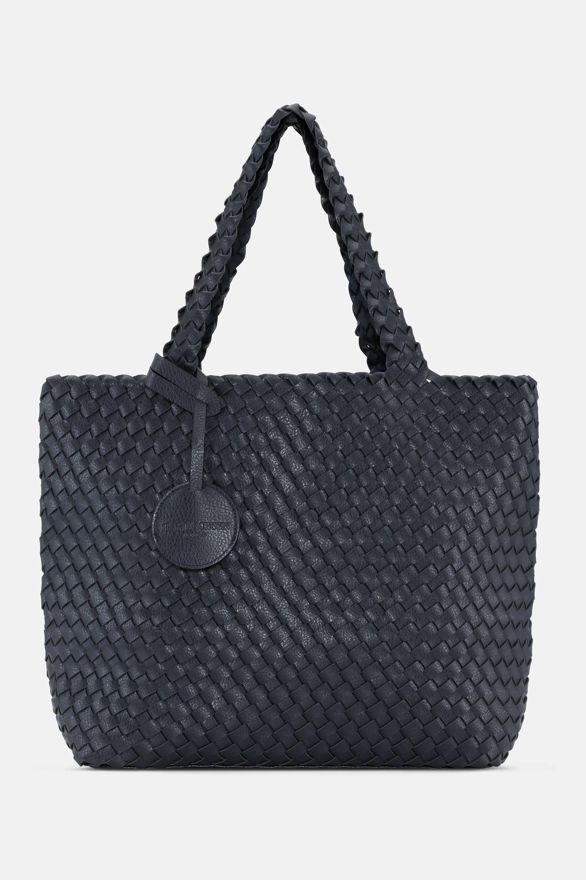 Tote Bag Flätad - Navy Metallic Blue