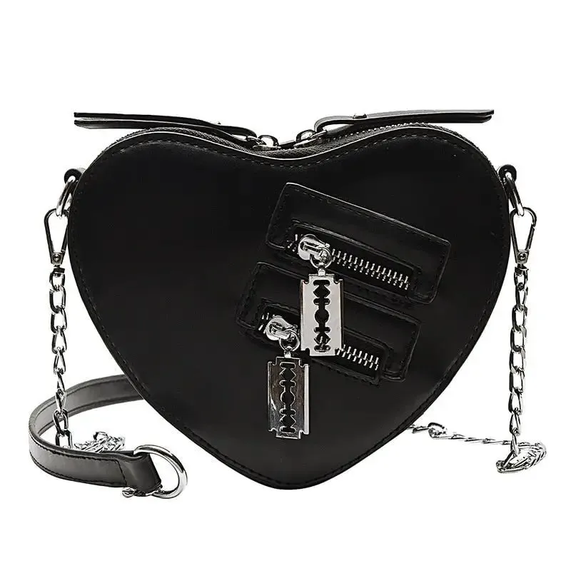 Trendy Y2K Handbag with Double Zipper and Adjustable Strap