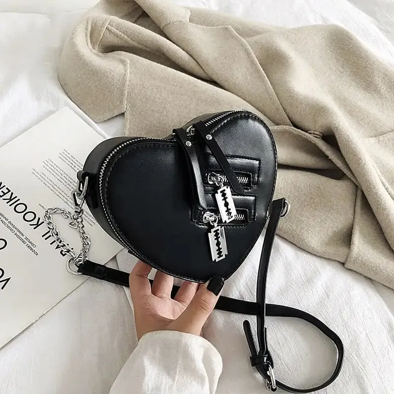 Trendy Y2K Handbag with Double Zipper and Adjustable Strap