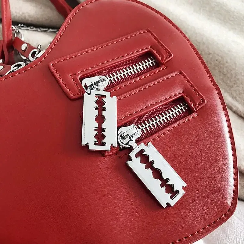 Trendy Y2K Handbag with Double Zipper and Adjustable Strap