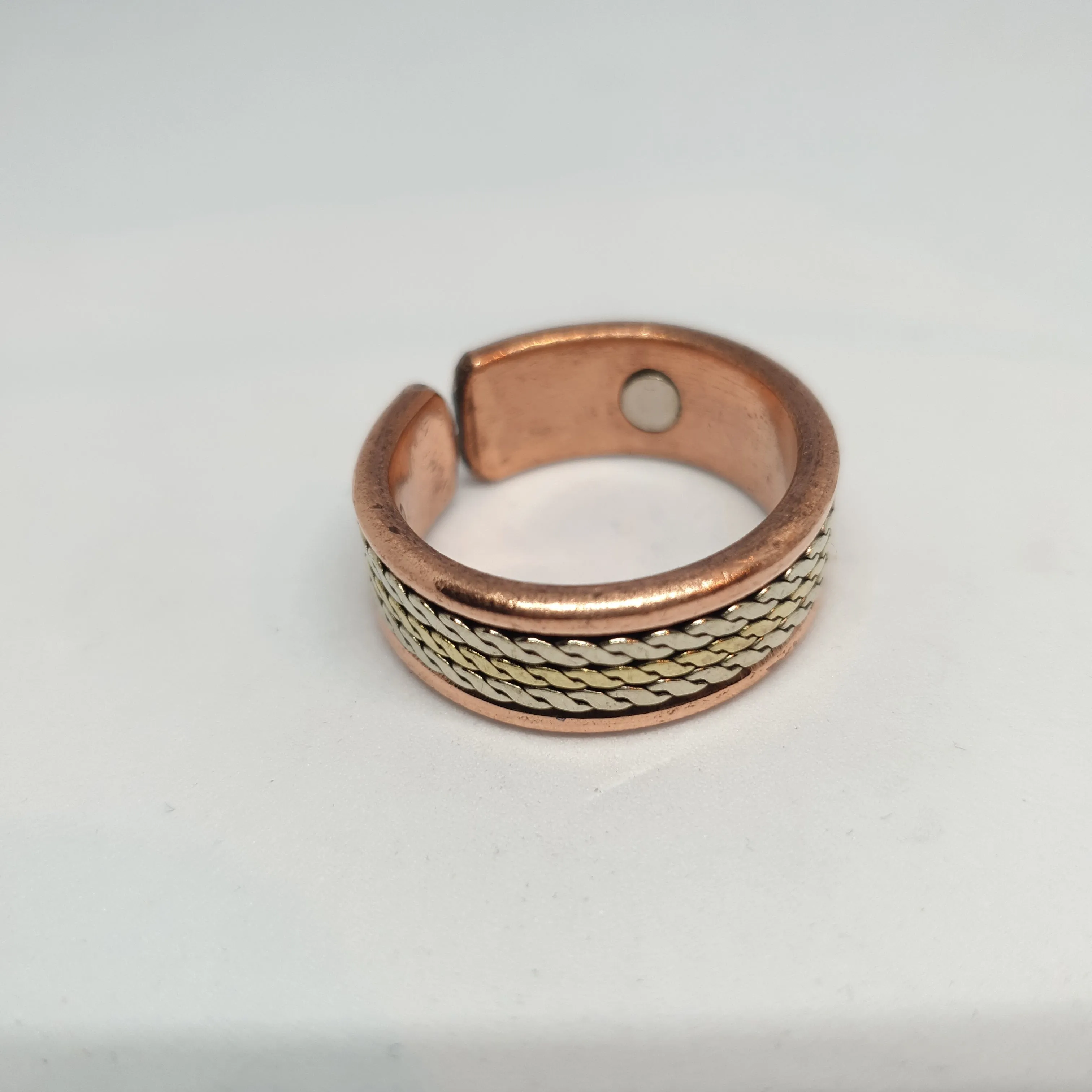 Triple Twist Copper Magnetic Ring