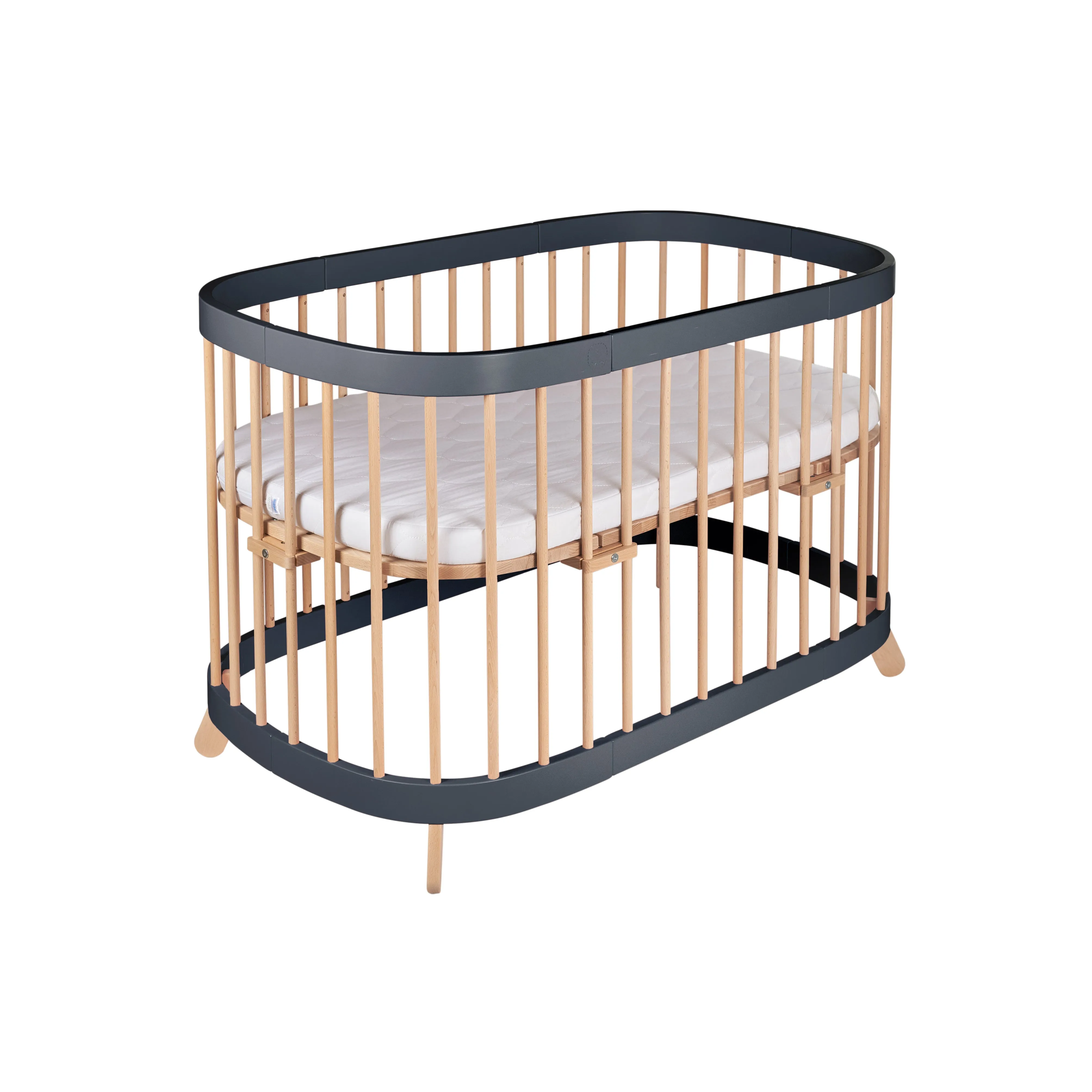 Tweeto 7 in 1 Baby Cot Gray/Natural Multifunctional