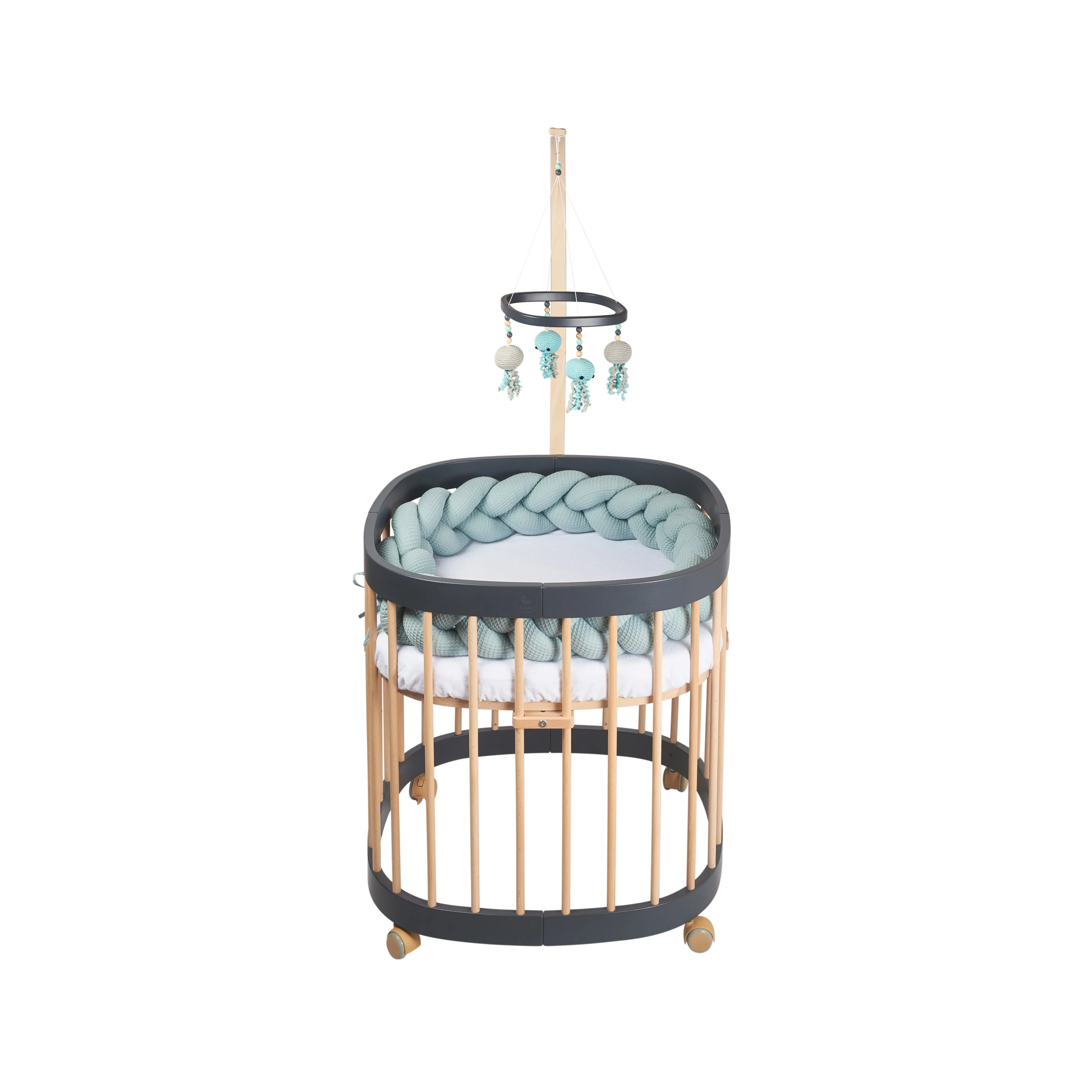 Tweeto 7 in 1 Baby Cot Gray/Natural Multifunctional