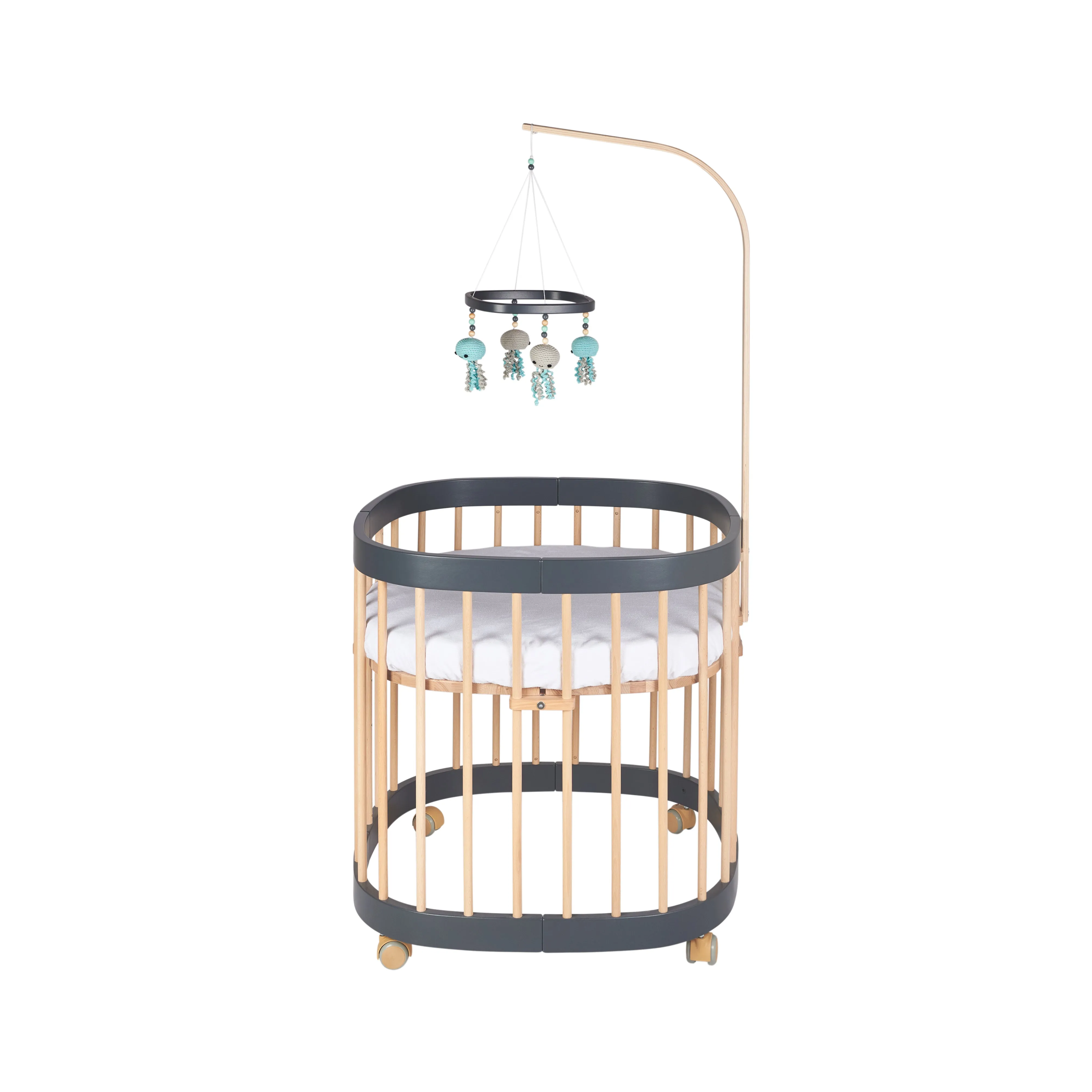 Tweeto 7 in 1 Baby Cot Gray/Natural Multifunctional