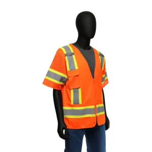 Two Tone Surveyor Safety Vest, 47307, Class 3, Zipper