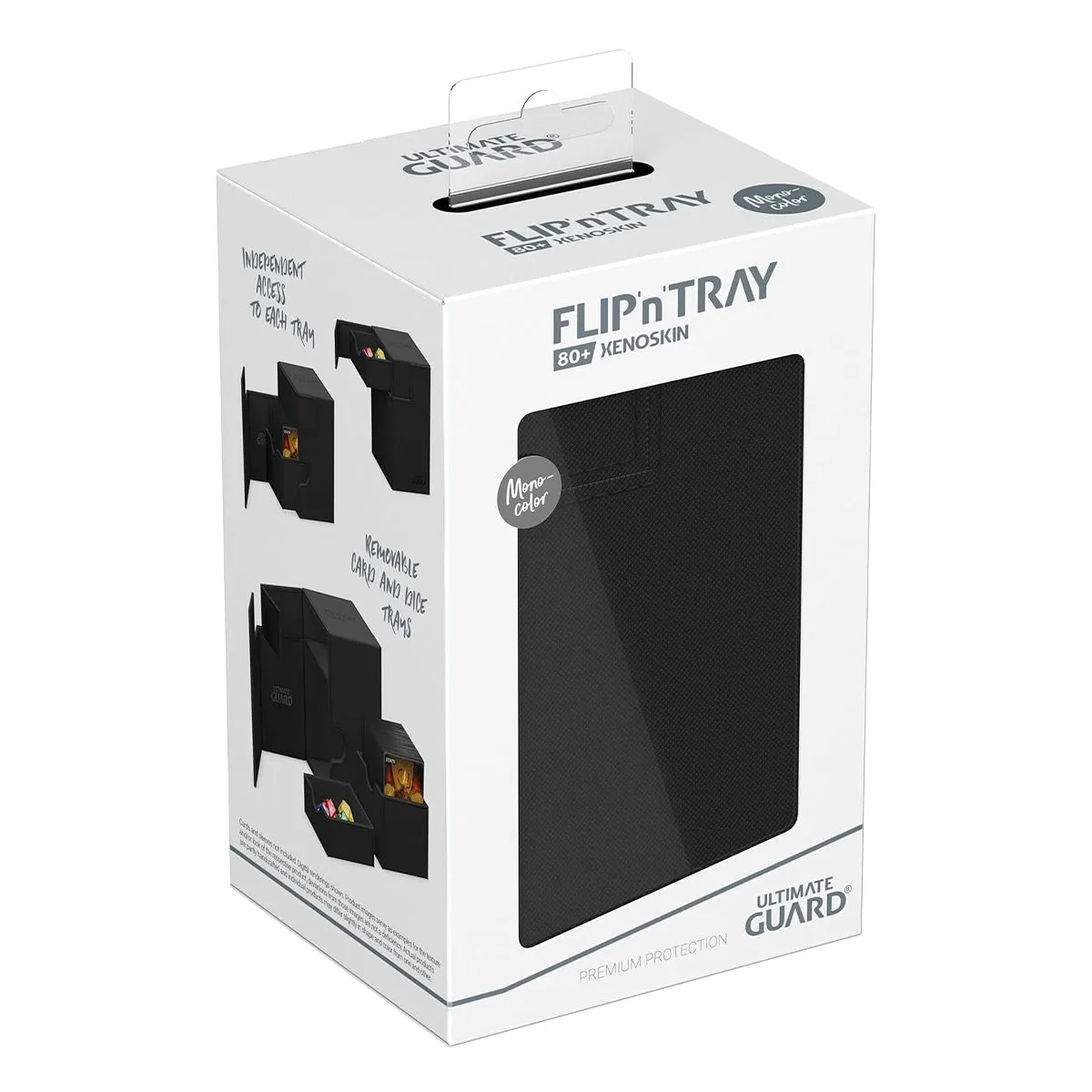 Ultimate Guard Flip n Tray Deck Case 80  Standard Size XenoSkin Monocolor Black Deck Box