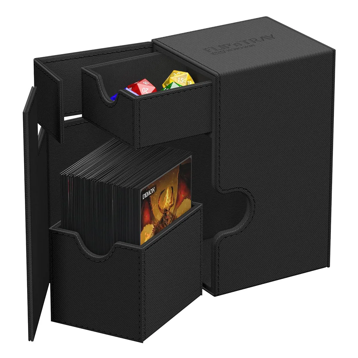 Ultimate Guard Flip n Tray Deck Case 80  Standard Size XenoSkin Monocolor Black Deck Box
