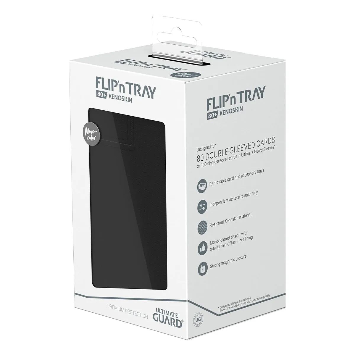 Ultimate Guard Flip n Tray Deck Case 80  Standard Size XenoSkin Monocolor Black Deck Box