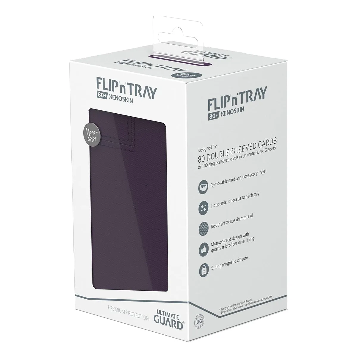 Ultimate Guard Flip n Tray Deck Case 80  Standard Size XenoSkin Monocolor Purple Deck Box
