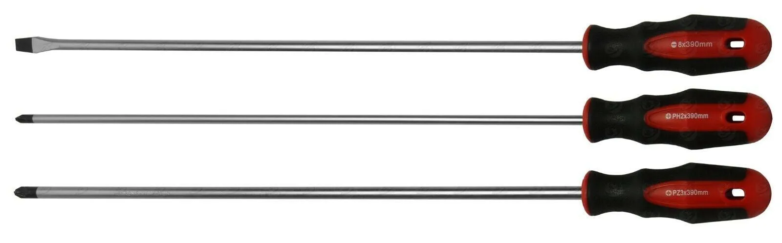US PRO 3PCS EXTRA LONG MAGNETIC SCREWDRIVERS ( SLOTTED - PHILLIPS - POZIDRIVE )