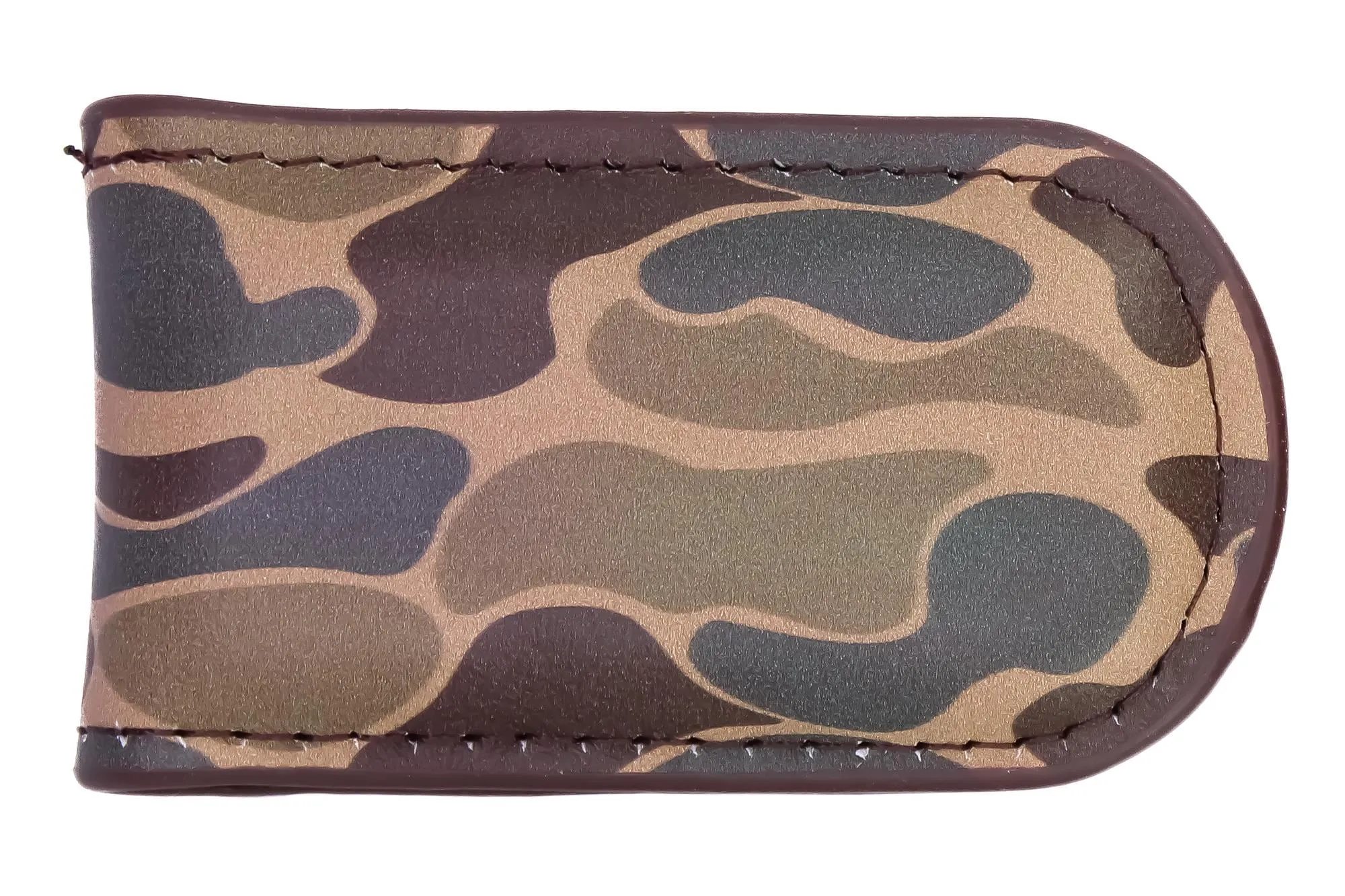 USA Flag Men's Old School Camo Leather Money Clip.