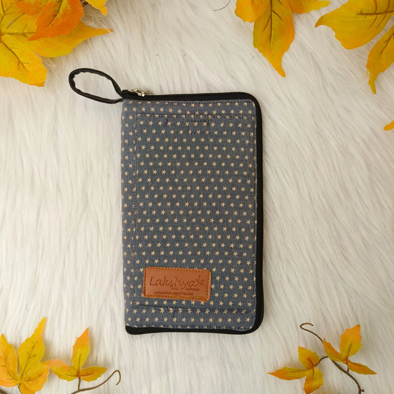 Utility Wallets Grey Colour with Small Star Design