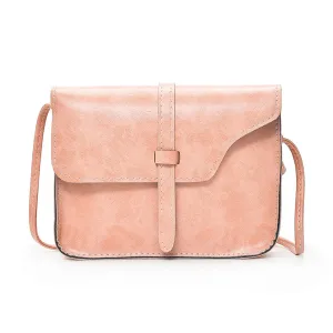 Vintage Flap Over Belt Front Messenger Shoulder Bag