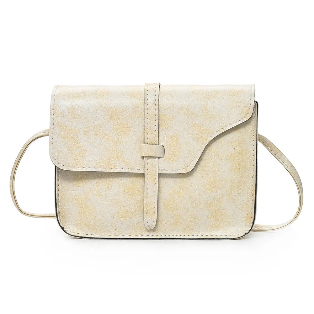 Vintage Flap Over Belt Front Messenger Shoulder Bag