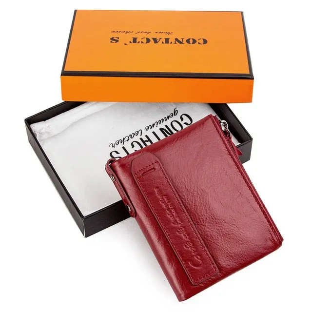 Vintage Style Crazy Horse Leather Executive Billfold Wallet Coin Purse