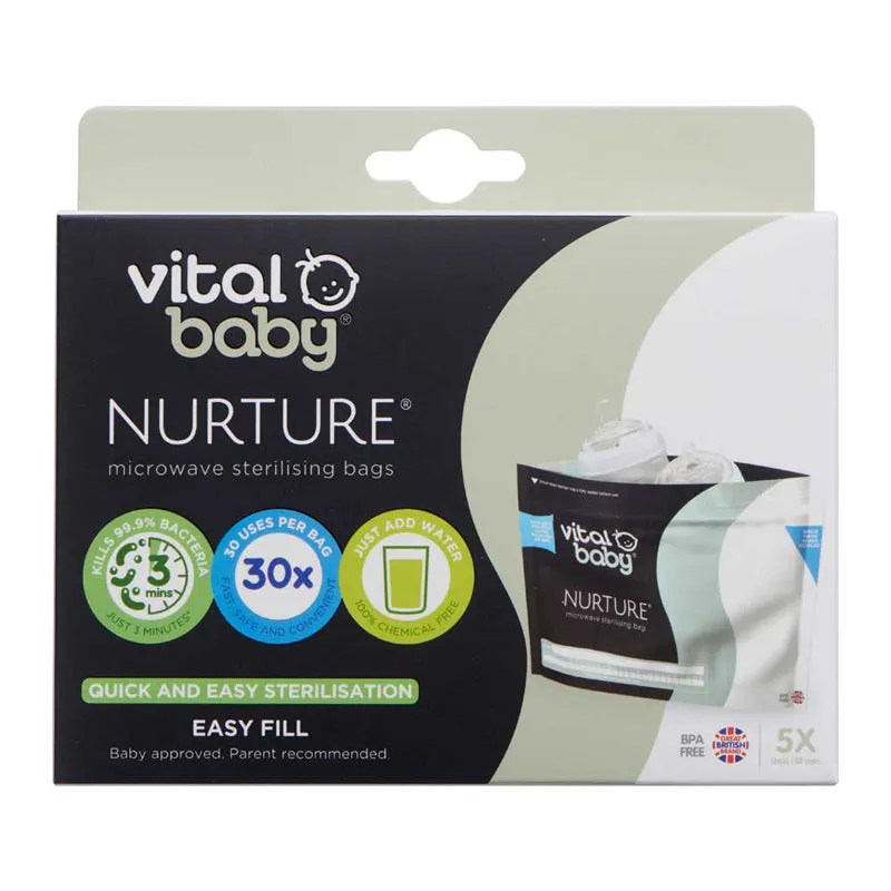 Vital Baby NURTURE Microwave Sterilising Bags 5Pk