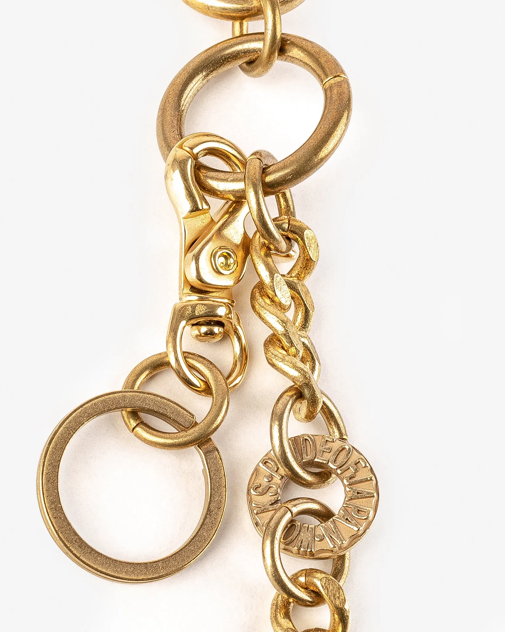 Wallet Chain with Large Clip and Keyring - Brass