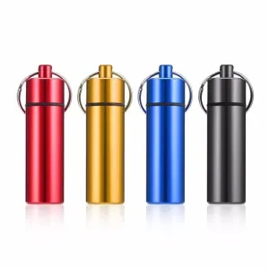 Waterproof Aluminum Keychain Pill Case